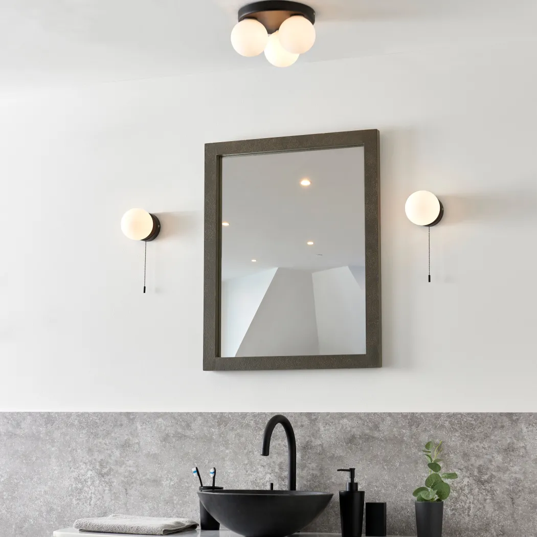 Toronto Matt Black IP44 Wall Light