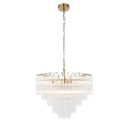 Toulouse 12 Light Brass & Glass Pendant Ceiling Light