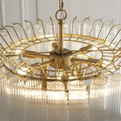 Toulouse 12 Light Brass & Glass Pendant Ceiling Light