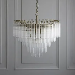 Toulouse 12 Light Brass & Glass Pendant Ceiling Light
