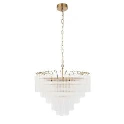 Toulouse 12 Light Brass & Glass Pendant Ceiling Light