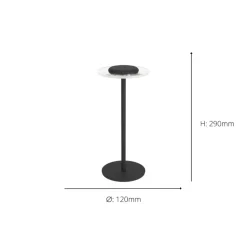 Trepella Black LED Touch Table Lamp