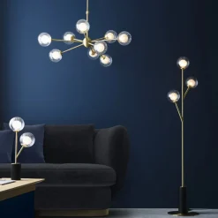 Udo 3 Light satin Brass Floor lamp