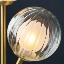 Udo 2 Light Satin Brass Table Lamp with Glass Shades