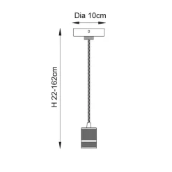 Urban Black Chrome Flex Pendant Cable