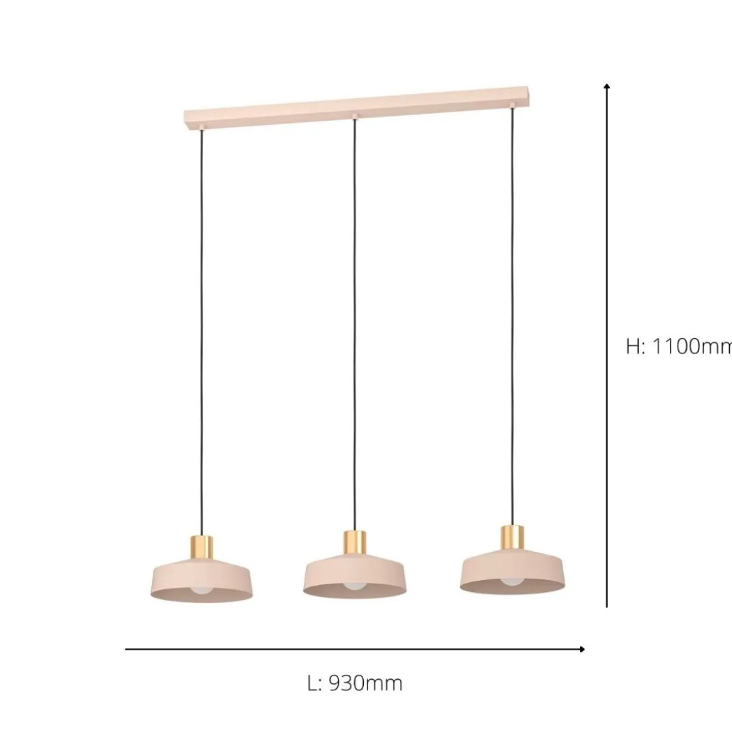 Valdiola 3 Light Natural Ceiling Pendant Bar