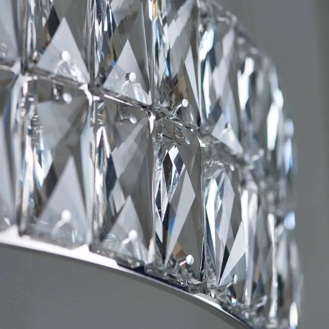 Verina Polished Chrome & Crystal LED Linear Pendant Ceiling Light