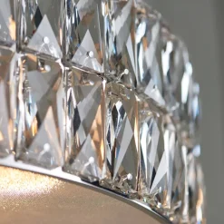 Verina Polished Chrome & Crystal LED Linear Pendant Ceiling Light
