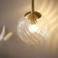Vitali 2 Light Brass & Glass Wall Light