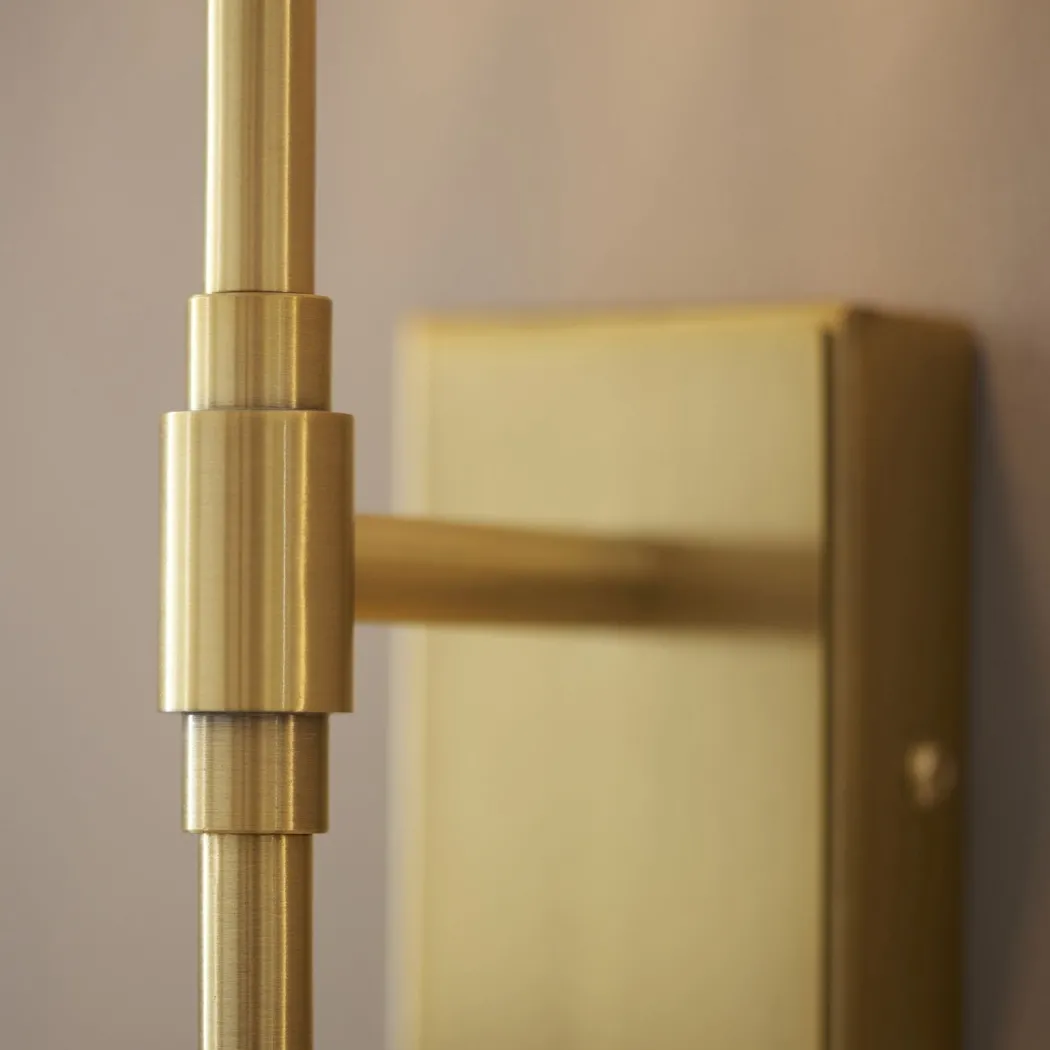 Vitali 2 Light Brass & Glass Wall Light