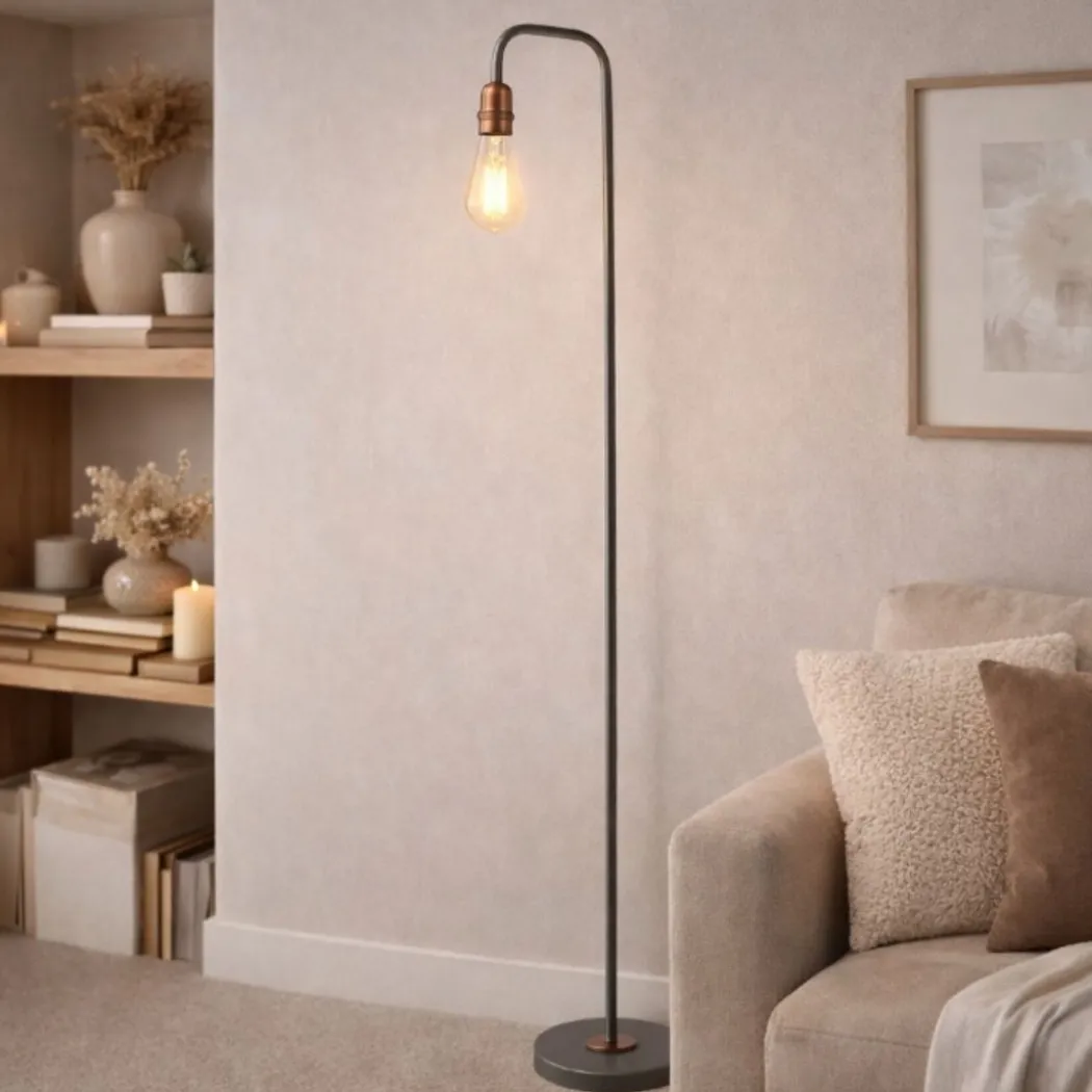 Vitor Industrial Copper Floor Lamp