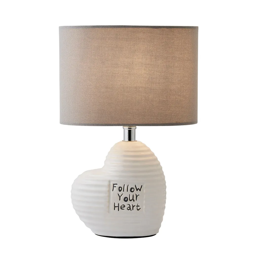 Willow Ceramic Table Lamp with Grey Shade