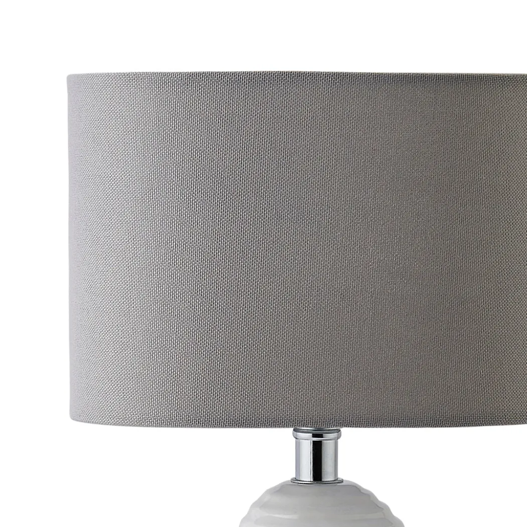 Willow Ceramic Table Lamp with Grey Shade