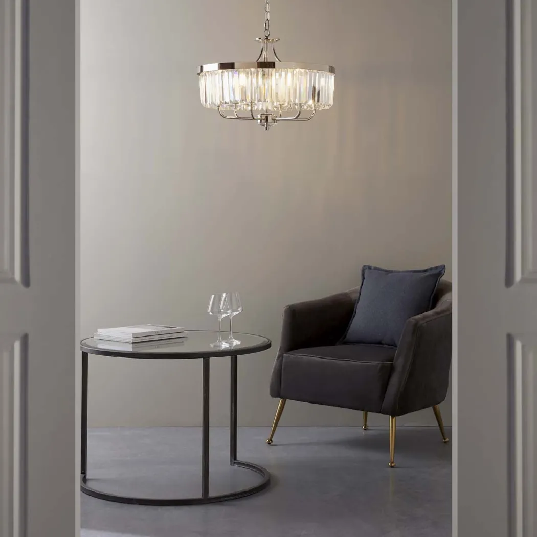 Yasmin 6 Light Nickel Pendant Ceiling Light