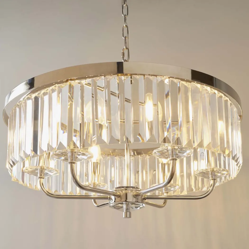 Yasmin 6 Light Nickel Pendant Ceiling Light