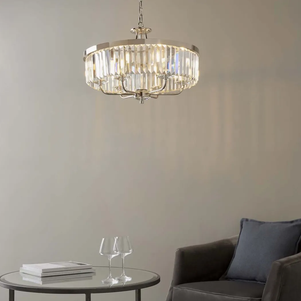 Yasmin 6 Light Nickel Pendant Ceiling Light