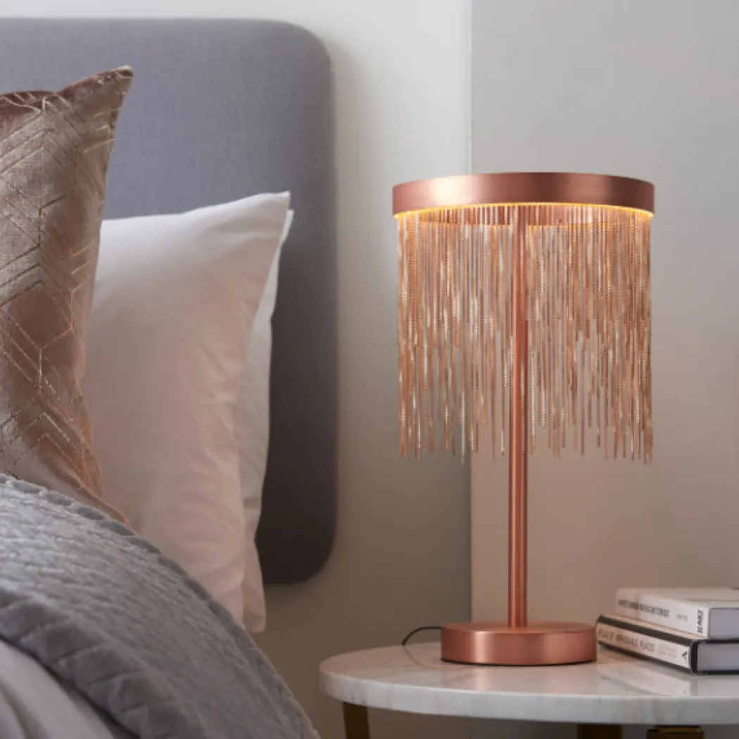 Zelma Brushed Copper LED Table Lamp