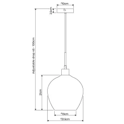 Zula 1-Light Champagne Pendant